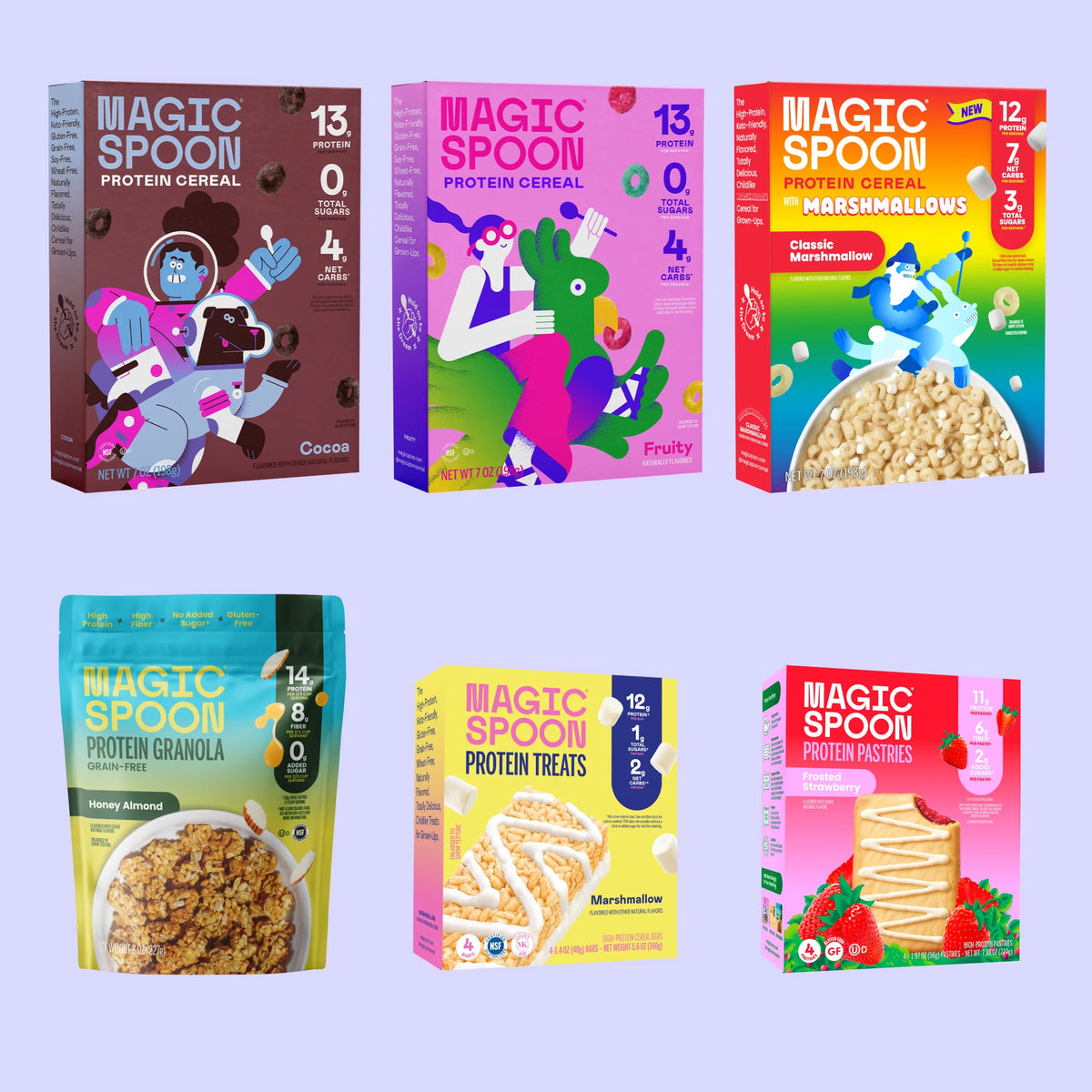 All-Star Mix - 3 boxes of Cereal, 1 box of Treats, 1 bag of Granola, 1 box of Pastries