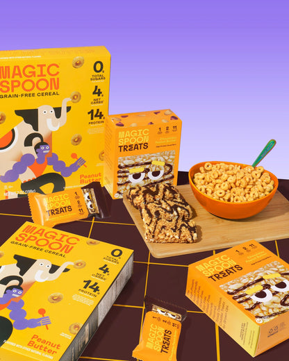 THE NUTTY PACK -  8 cereal treats (2 boxes) + 2  boxes of cereal