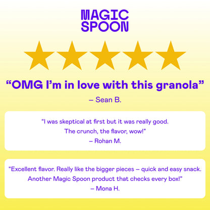 Magic Spoon Protein Granola Variety 3 Pack - Honey Almond, Dark Chocolate, Peanut Butter
