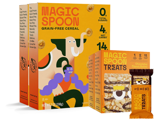THE NUTTY PACK -  8 cereal treats (2 boxes) + 2  boxes of cereal
