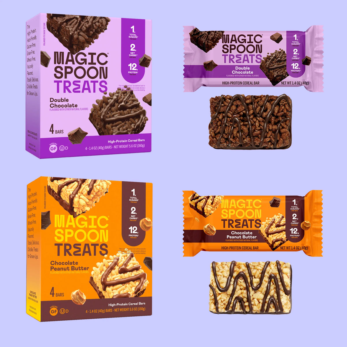 Double Chocolate + Peanut Butter Treats (4 Boxes)