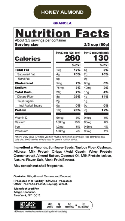Honey Almond - 4 Bags of Granola (FAIRE)