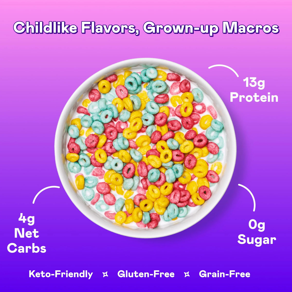 Magic Spoon Fruity 4-Pack Protein Cereal and Spoon