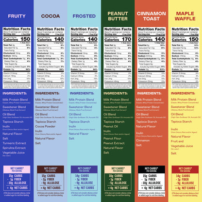 Magic Spoon Protein Cereal Variety 4 Pack - Peanut Butter, Cocoa, Fruity, Cinnamon Toast