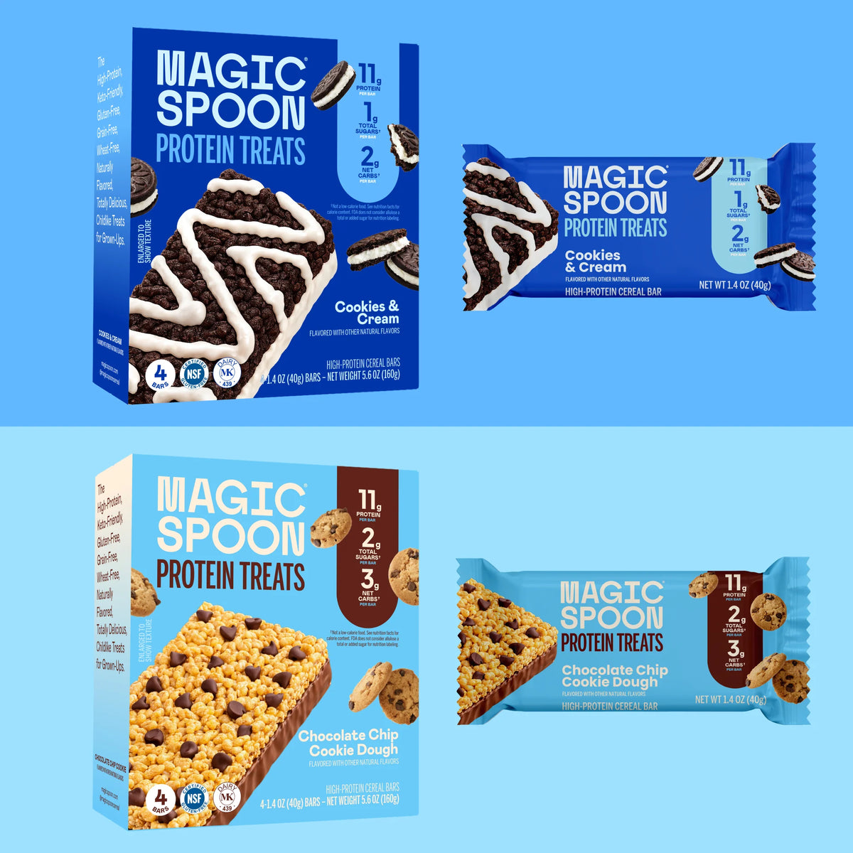 Cookies & Cream and Choco Chip Cookie Dough - 1 case (4 boxes)